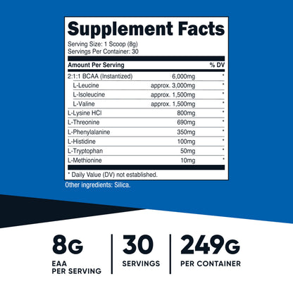 Nutricost EAA Powder 30 Servings (Unflavored) – Essential Amino Acids | Non-GMO, Gluten Free, Vegetarian (Pack of 2)