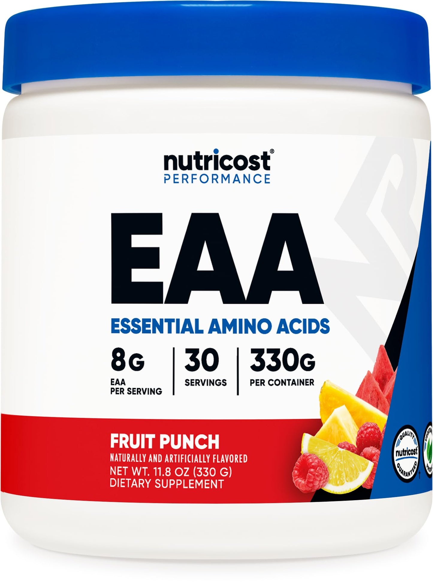 Nutricost EAA Powder 30 Servings (Fruit Punch) – Essential Amino Acids, Non-GMO, Gluten Free, Vegetarian Friendly