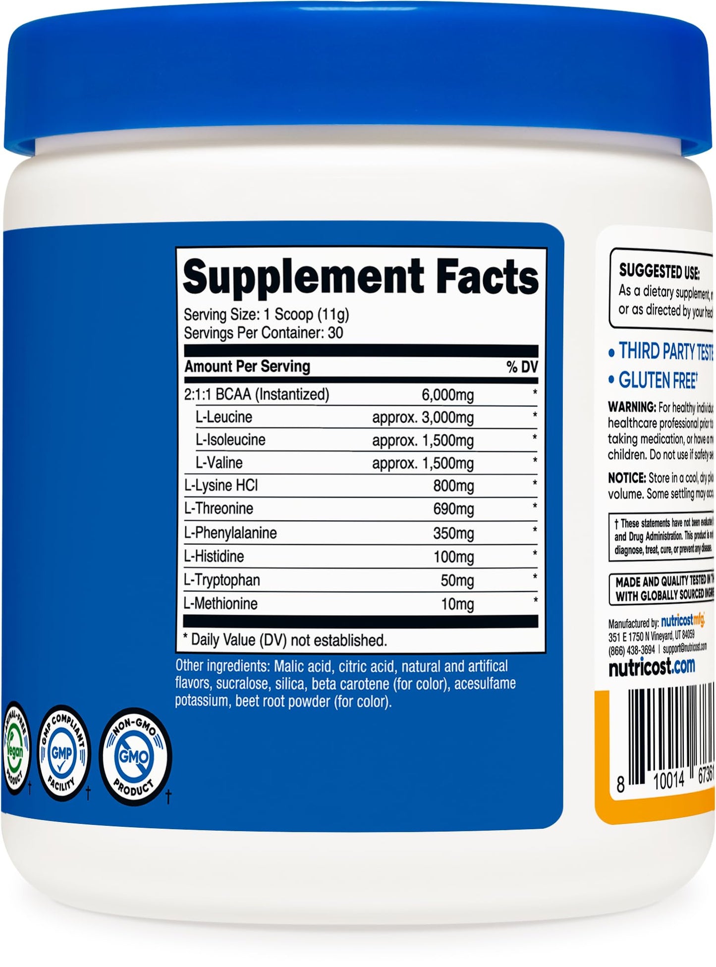 Nutricost EAA Powder Peach Mango – 30 Servings | Essential Amino Acids
