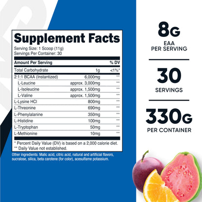 Nutricost EAA Powder 30 Servings - POG Flavor (Passion Fruit, Orange & Guava) - Essential Amino Acids