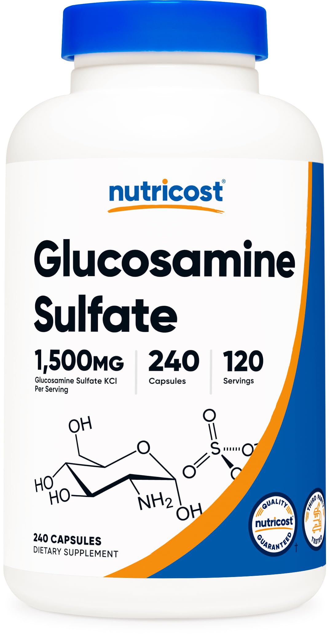 Nutricost Glucosamine Sulfate 1500mg - 240 Capsules | Gluten Free, Non-GMO