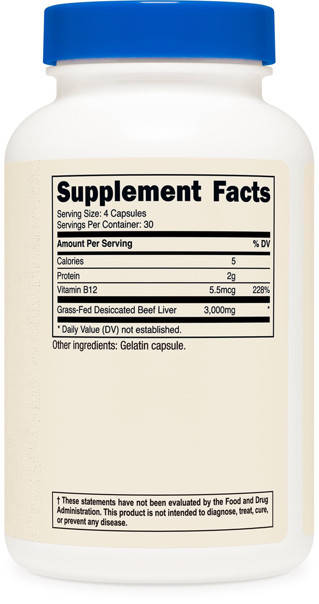 Nutricost Grass-Fed Beef Liver Capsules 3000mg | 120 Caps | Non-GMO, Gluten Free