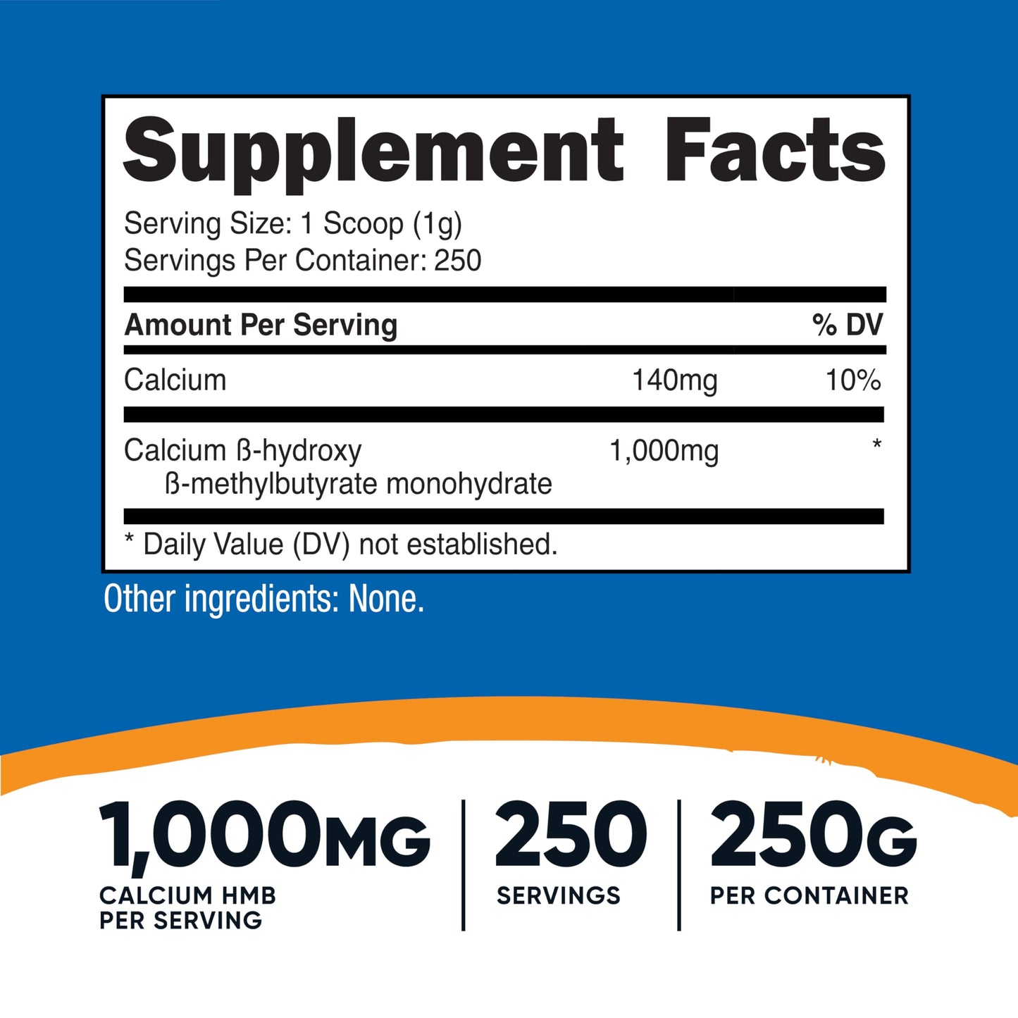 Nutricost HMB Powder 250g – Gluten Free & Non-GMO
