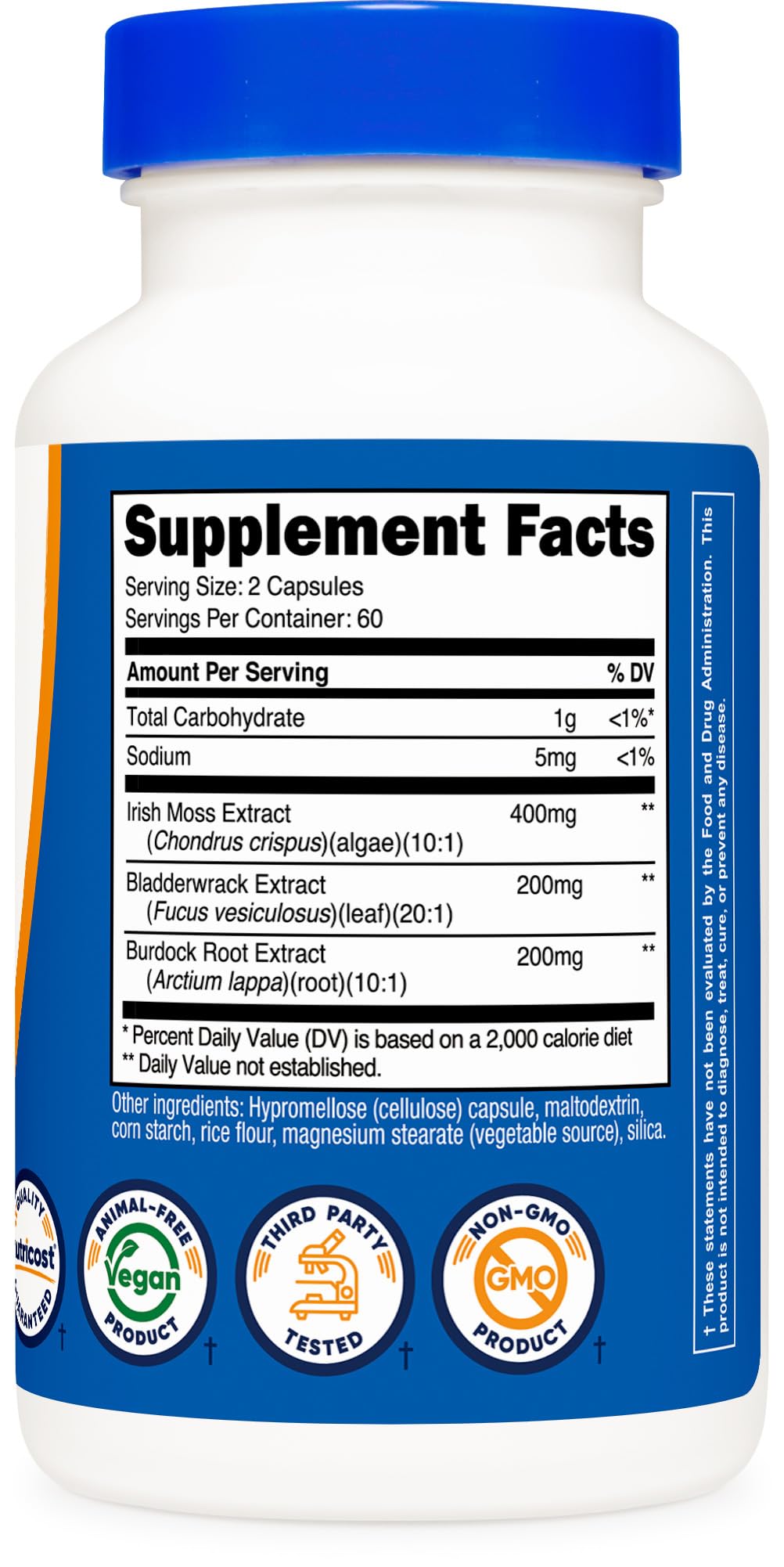Nutricost Irish Sea Moss Extract 10,000mg – 120 Capsules, 60 Servings, Vegan