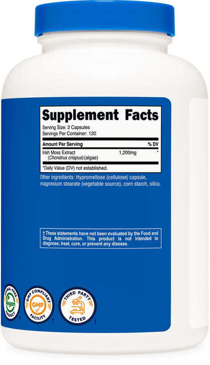 Nutricost Irish Sea Moss Extract Capsules 1200mg – Vegan, Gluten-Free