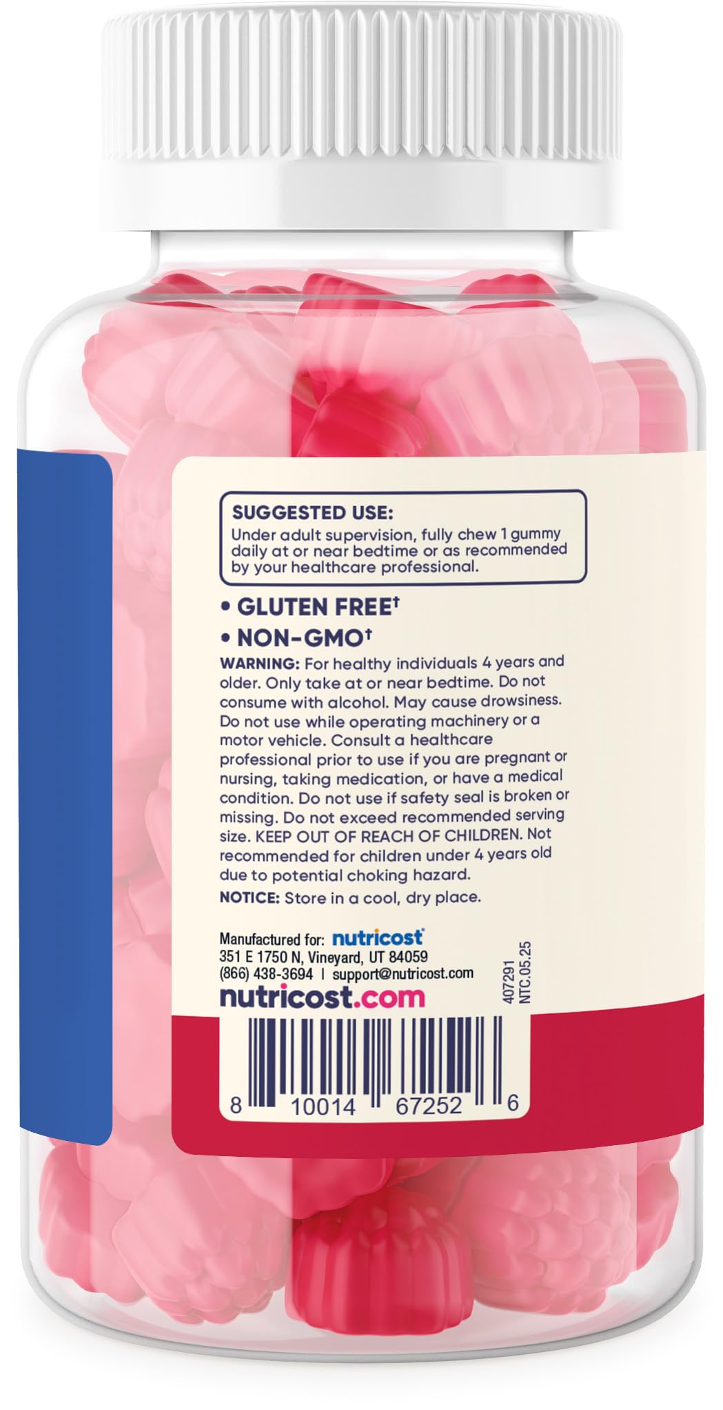 Nutricost Kids Melatonin Gummies 1mg – 120 Strawberry Flavored