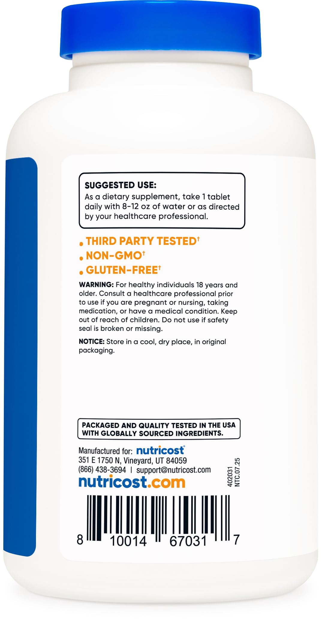 Nutricost L-Arginine 1000mg – Amino Acid Tablets (150 Count)