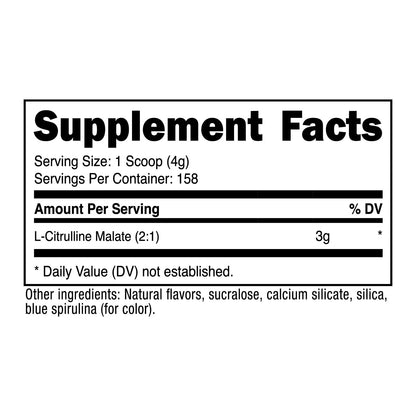 Nutricost L-Citrulline Malate 2:1 (600g) Blue Raspberry – 3g per Serving, 171 Servings | 30-Day Guarantee
