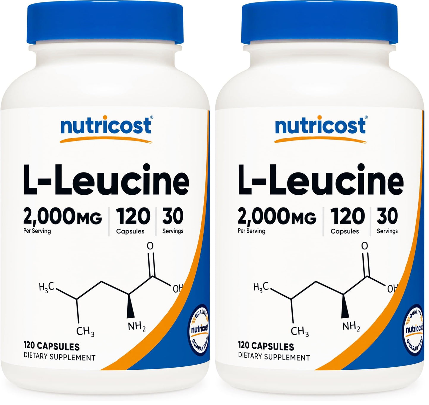 Nutricost L-Leucine 2,000mg – 120 Vegetarian Capsules (Pack of 2)