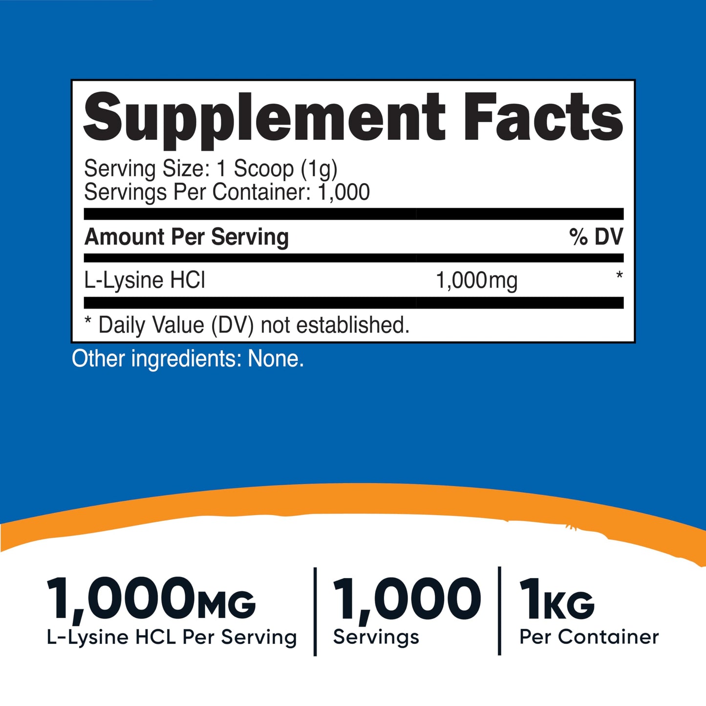 Nutricost L-Lysine Powder 1KG | Pure L-Lysine, Non-GMO, Gluten Free