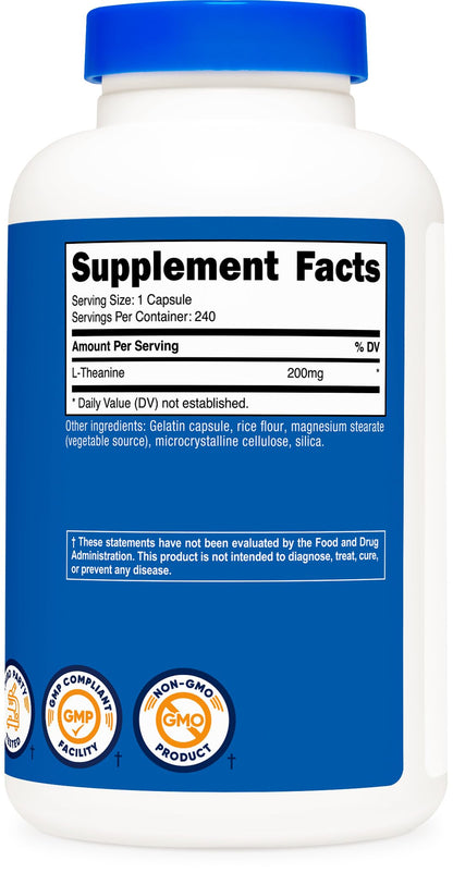 Nutricost L-Theanine 200mg 240 Capsules - Double Strength