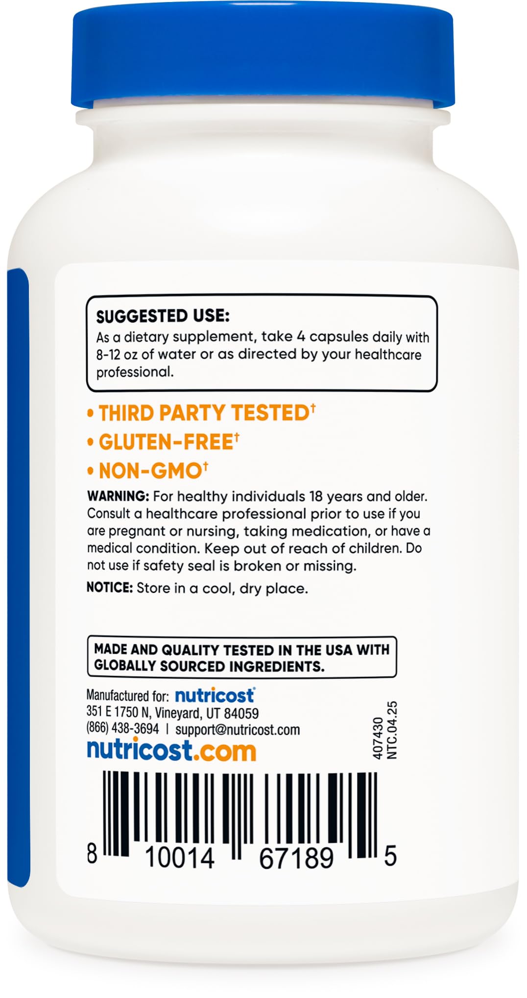 Nutricost Magnesium Citrate 420mg – 120 Veggie Capsules (30 Servings) Gluten Free & Non-GMO – Pack of 2