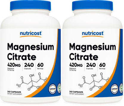Nutricost Magnesium Citrate 420mg - 240 Veggie Capsules | 60 Servings