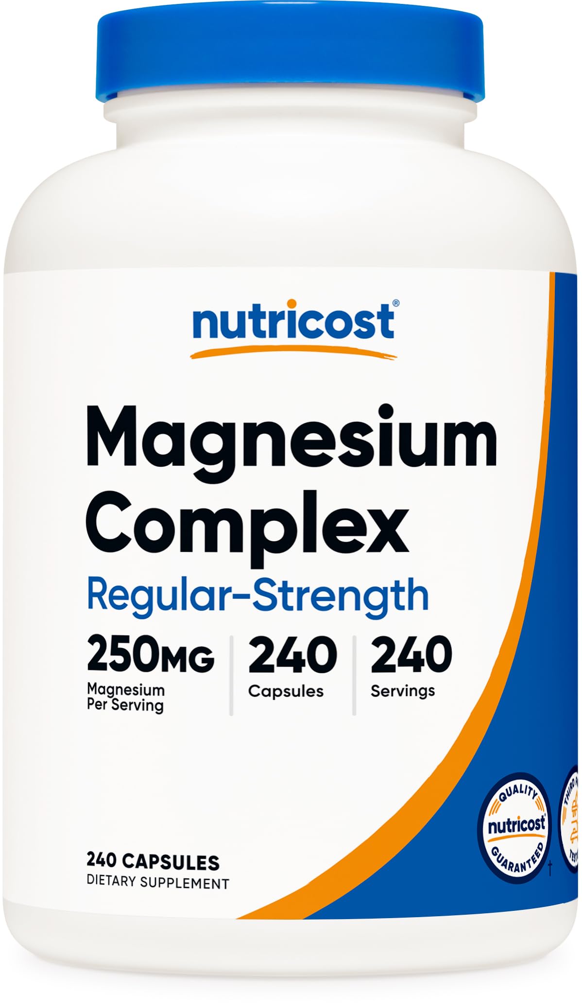 Nutricost Magnesium Complex 250mg, 240 Capsules - Magnesium Oxide, Citrate, and Glycinate - Gluten Free and Non-GMO