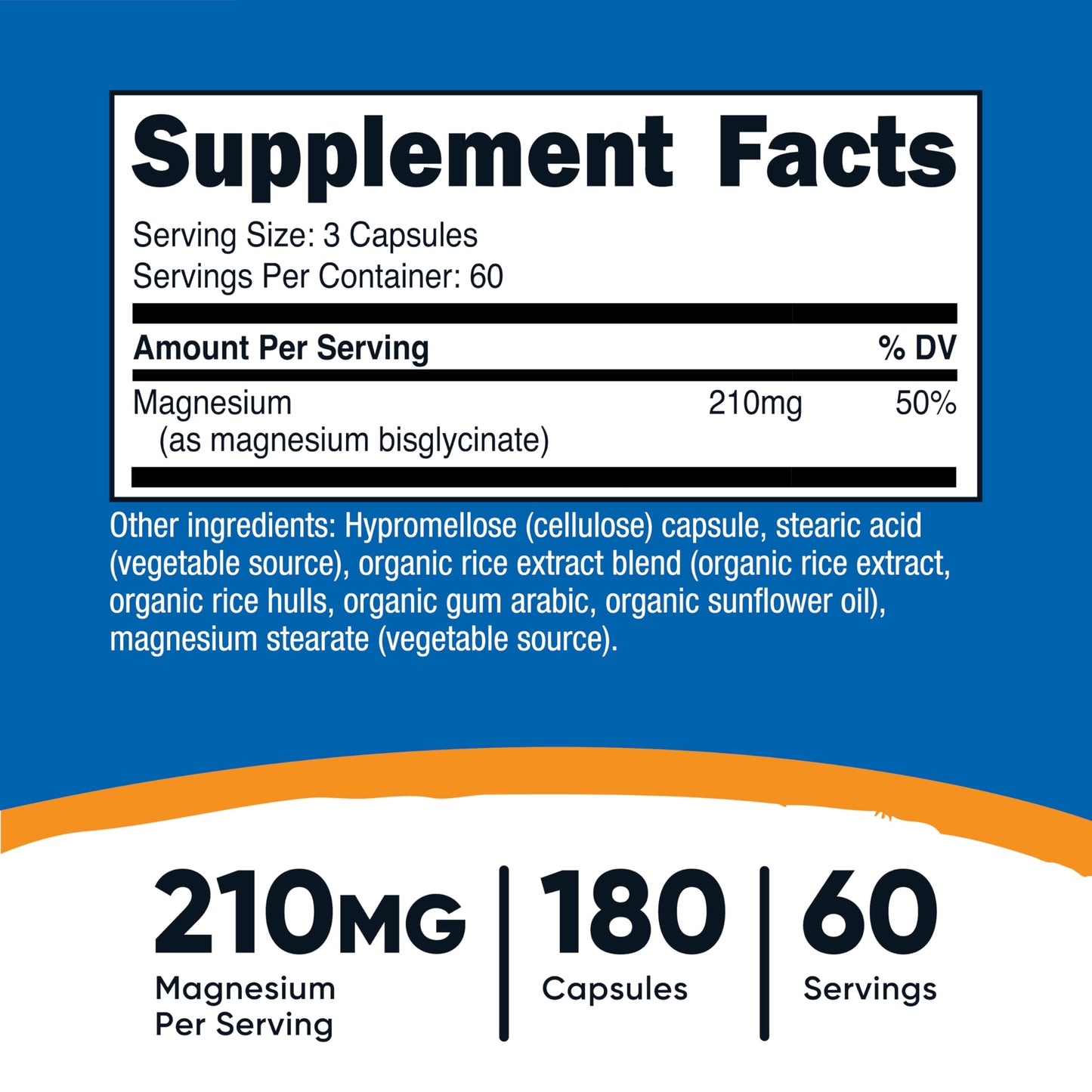 Nutricost Magnesium Glycinate Capsules - 180 Capsules, 210 mg per Serving, Gentle Absorption
