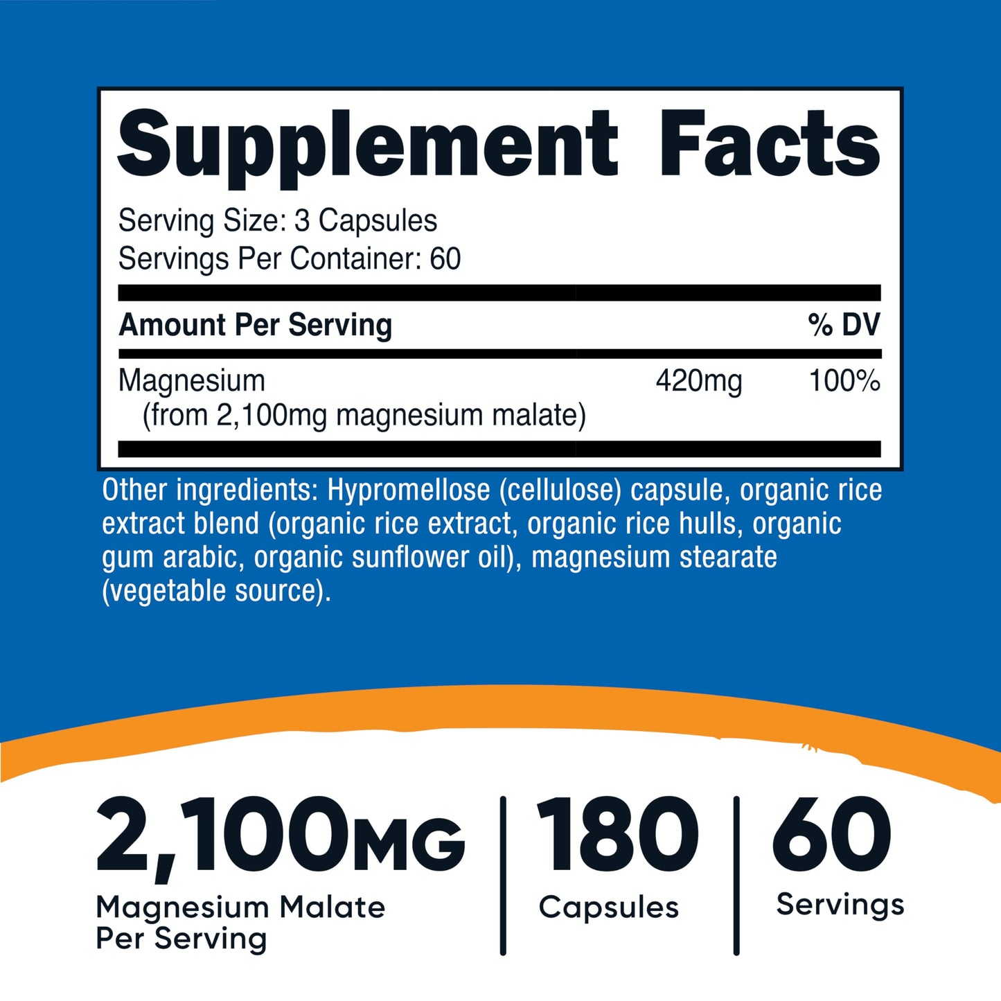 Nutricost Magnesium Malate 2100mg – 180 Capsules (Pack of 2) | Gluten Free, Non-GMO