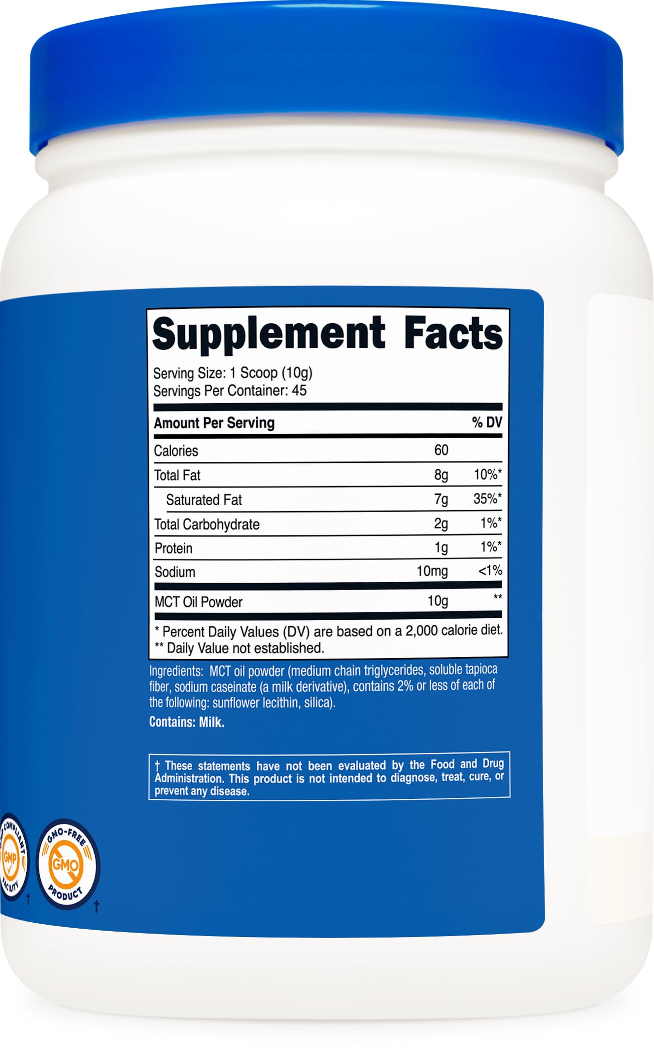 Nutricost MCT Oil Powder 1LB (16oz) - Great for Keto, Ketosis and Ketogenic Diets - Zero Net Carbs, Non-GMO + Gluten Free (Medium Chain Triglyceride)