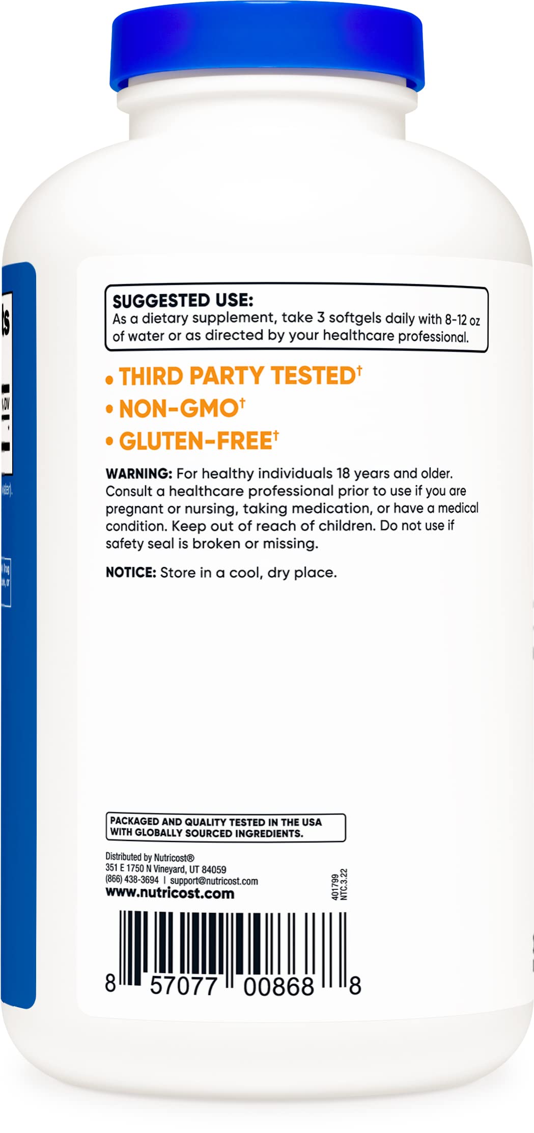 Nutricost MCT Oil Softgels 1000mg - 300 Softgels (3,000mg Serv) - Keto Friendly