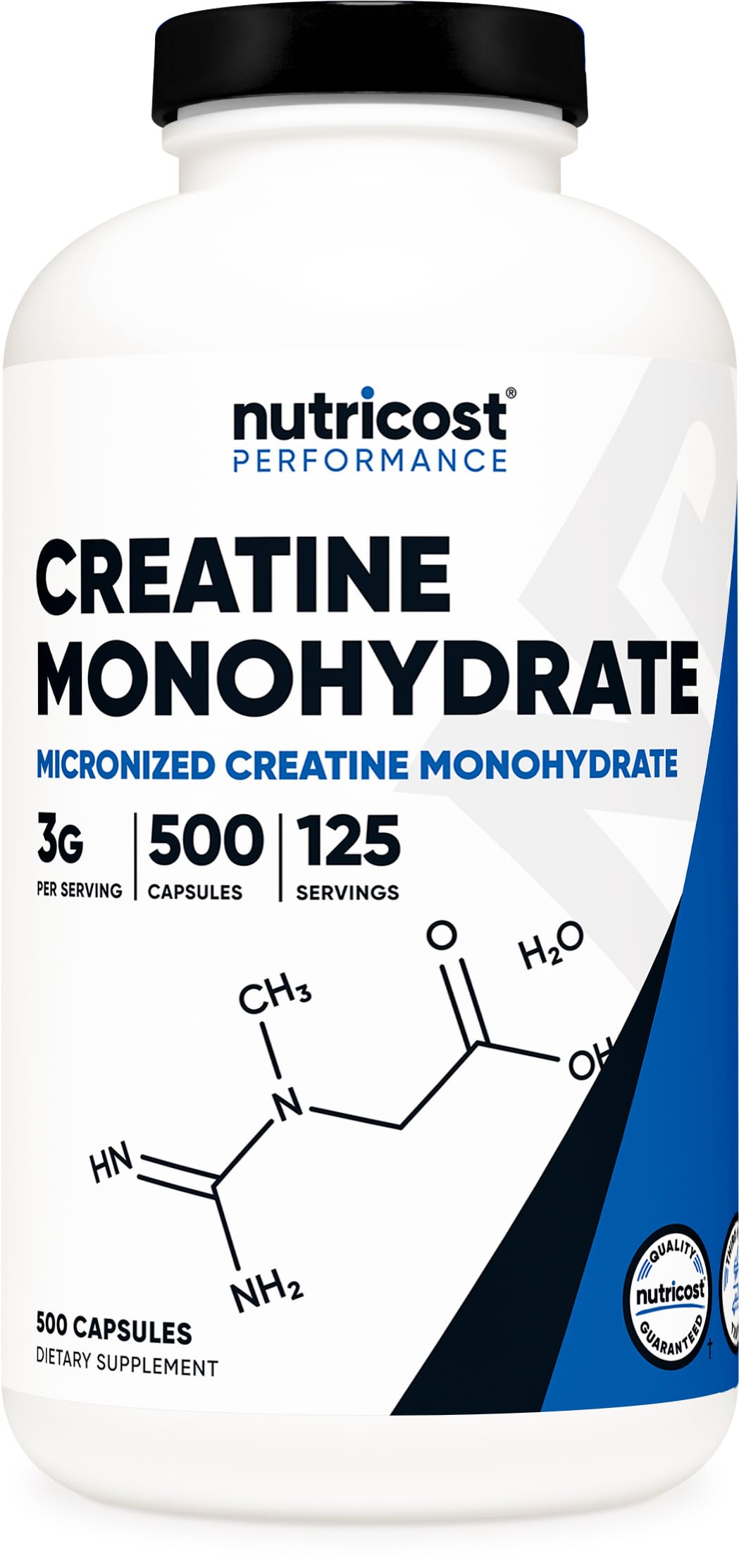 Nutricost Micronized Creatine Monohydrate 750mg Capsule | 125 Servings, 500 Capsules