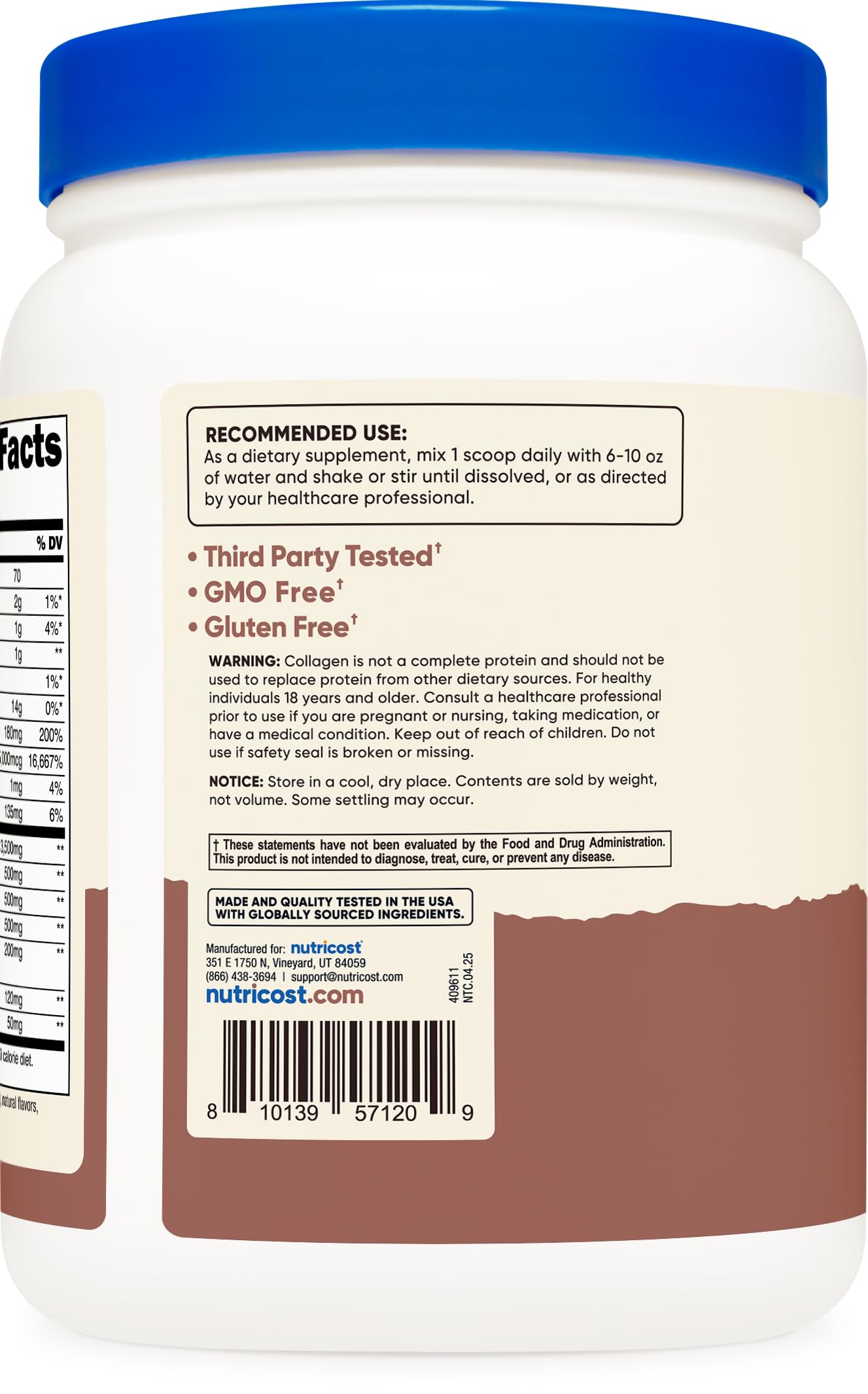Nutricost Multi Collagen + Beauty & Protein Powder – Milk Chocolate, 30 Servings
