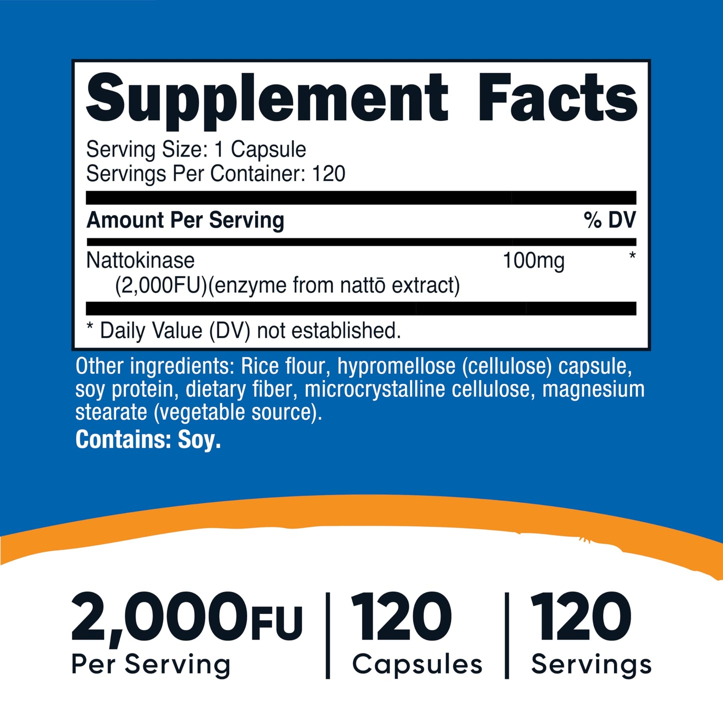 Nutricost Nattokinase 2000FU 120 Caps – Gluten Free, Non-GMO, Vegetarian (Pack of 2)