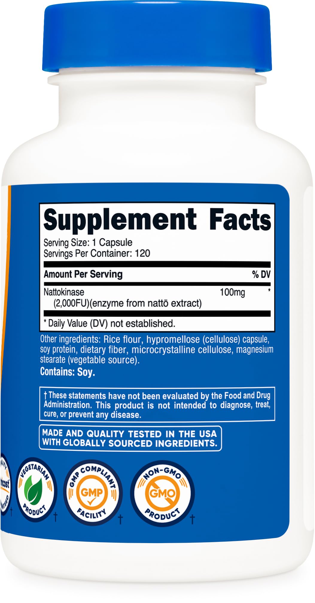 Nutricost Nattokinase 2000FU 120 Caps – Gluten Free, Non-GMO, Vegetarian (Pack of 2)