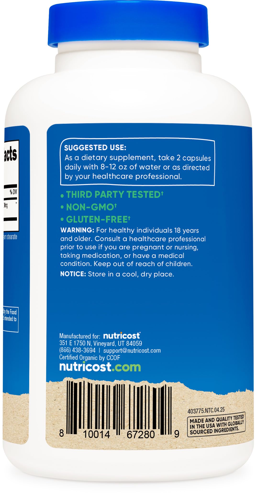 Nutricost Noni Capsules 500mg - 240 Count | CCOF Certified Organic Noni, Non-GMO, Gluten Free, Made in USA