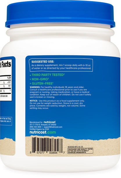 Nutricost Organic Alfalfa Powder 1LB - USDA Certified 100% Organic, Vegetarian, Non-GMO, Gluten Free