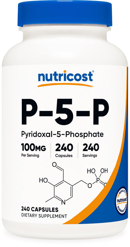Nutricost P5P Vitamin B6 100mg - 240 Vegetarian Capsules | Non-GMO, Gluten Free