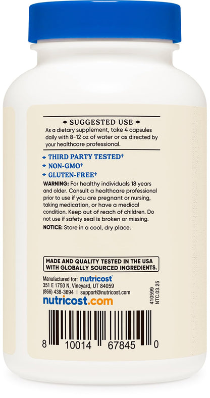 Nutricost Grass-Fed Beef Liver Capsules 3000mg | 120 Caps | Non-GMO, Gluten Free