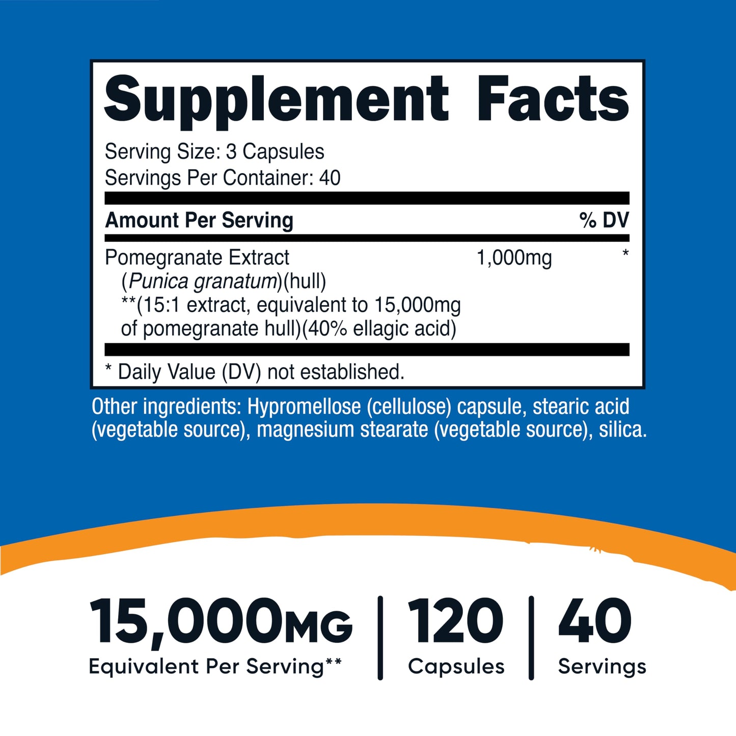 Nutricost Pomegranate Extract (15000 mg Equivalent) 120 Capsules - 40 Servings