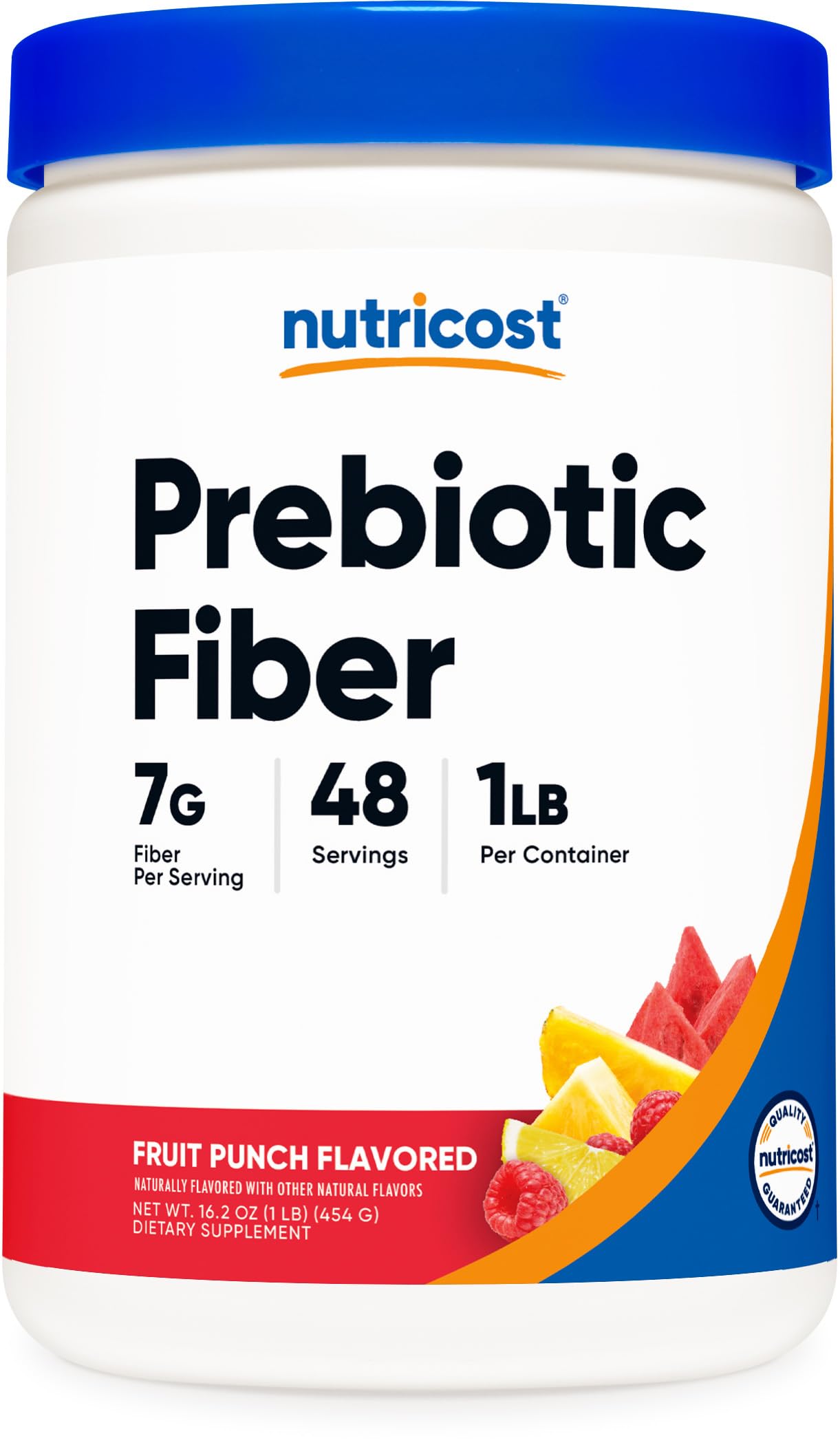 Nutricost Prebiotic Fiber – Fruit Punch (1 lb) – Vegan, Gluten-Free, GMO-Free