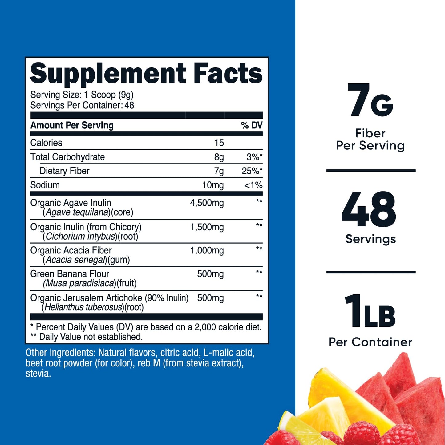 Nutricost Prebiotic Fiber – Fruit Punch (1 lb) – Vegan, Gluten-Free, GMO-Free