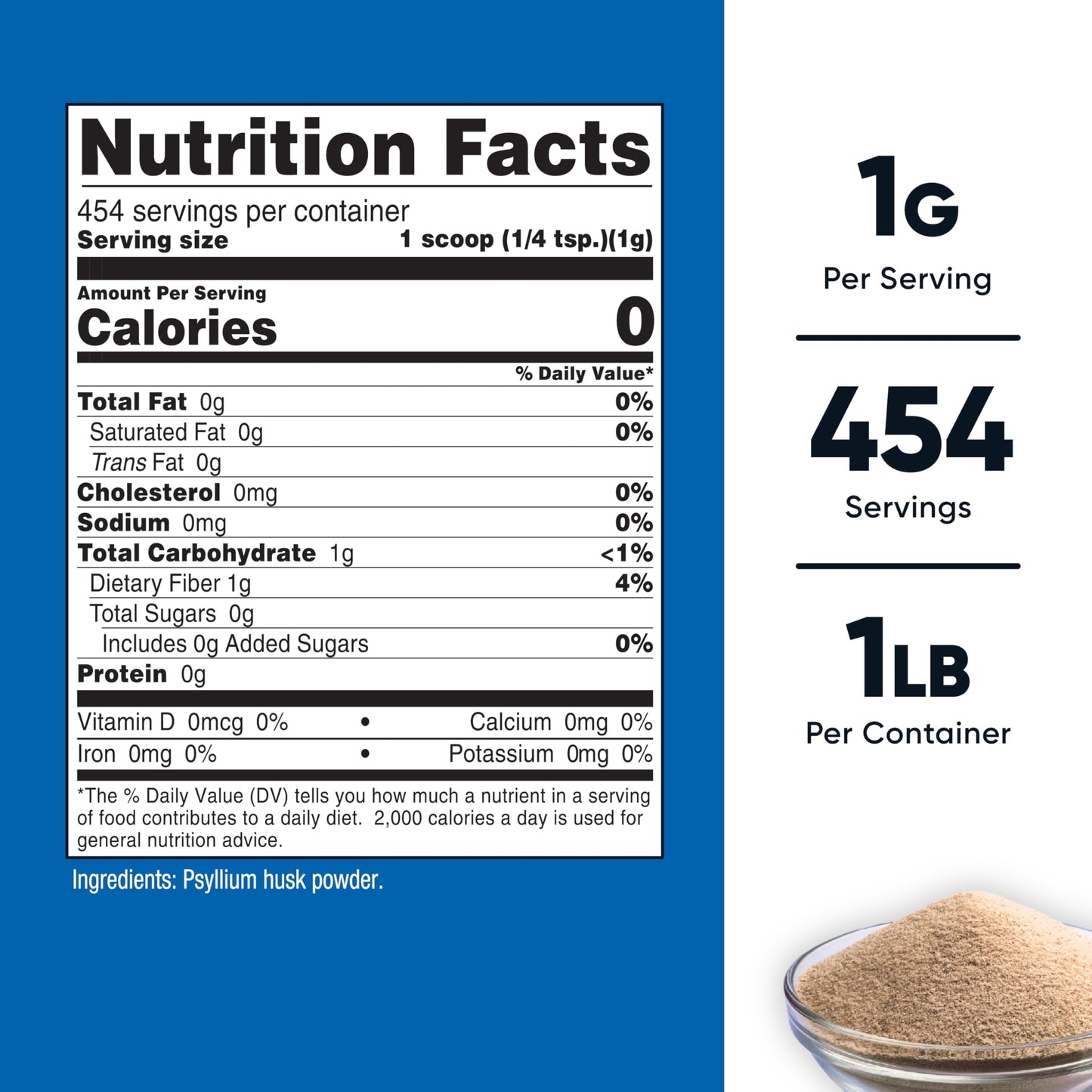 Nutricost Psyllium Husk Ground Powder (1lbs) - Gluten Free and Non-GMO