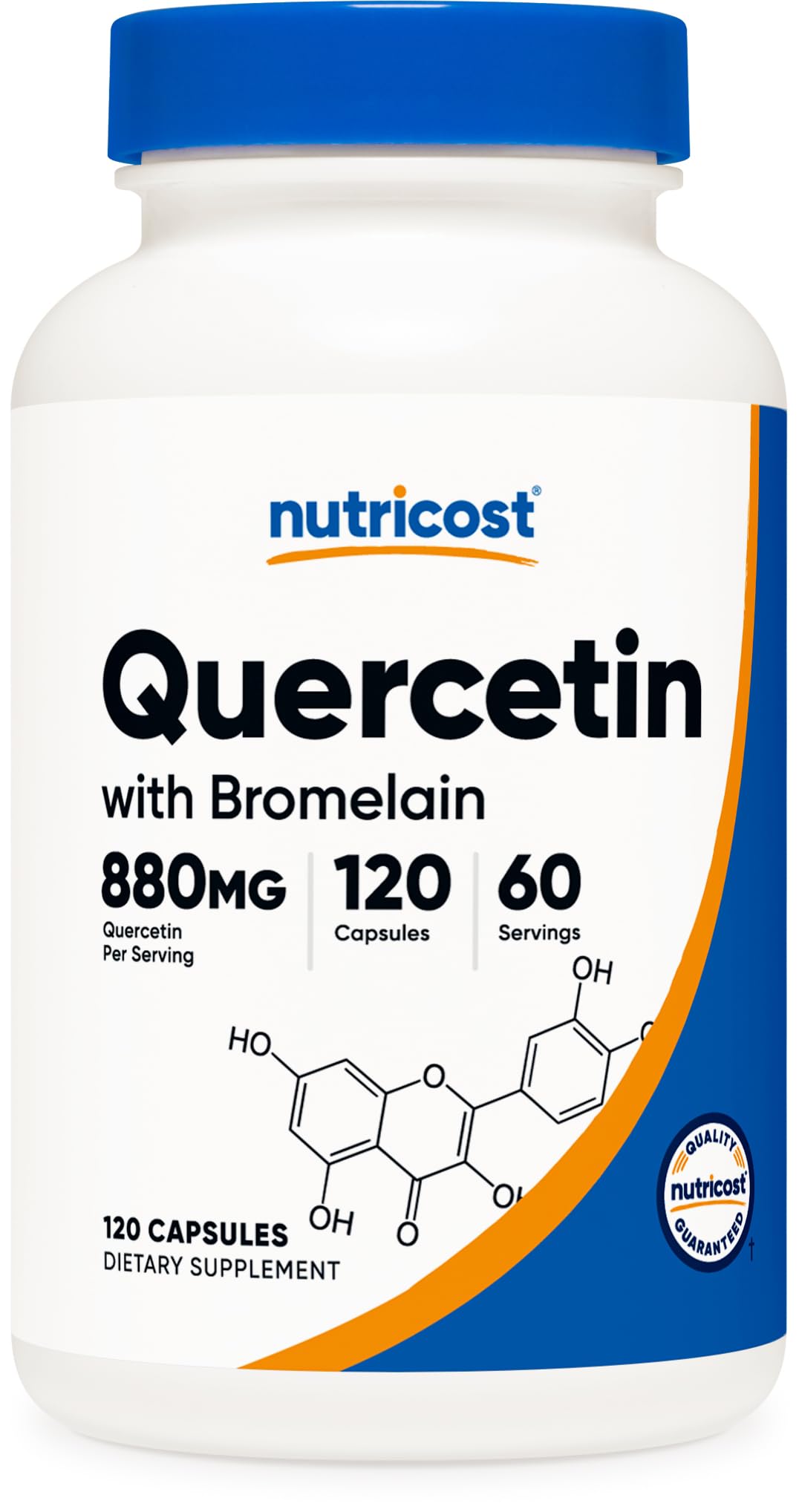 Nutricost Quercetin with Bromelain - 880mg Quercetin + 165mg Bromelain per Serving | 120 Capsules | Vegetarian, Non-GMO & Gluten Free