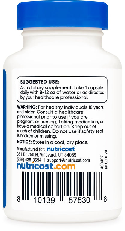 Nutricost S-Acetyl L-Glutathione 100mg - 60 Capsules | GMO-Free, Vegan