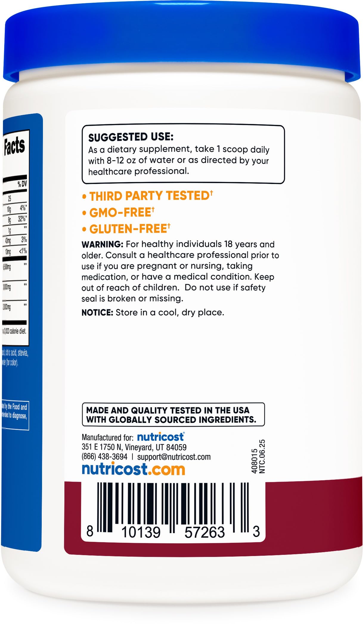 Nutricost Soluble Fiber (Berry Flavored) – 30 Servings | Vegan, Non-GMO, Gluten Free