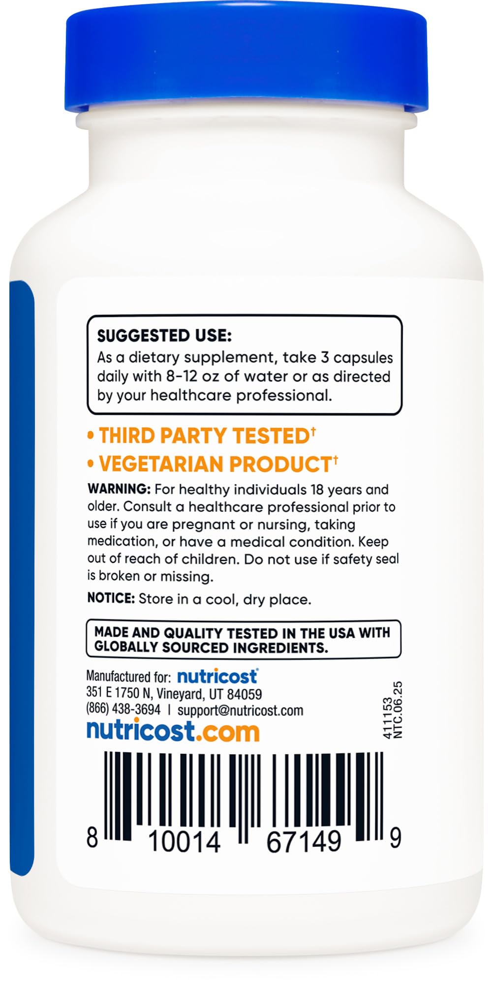 Nutricost Spermidine Wheat Germ Extract Supplement - 1500mg, 120 Capsules, 40 Servings