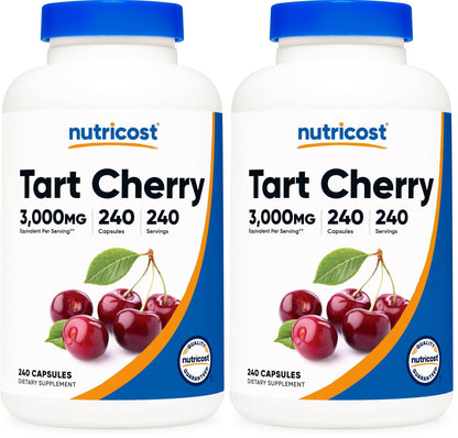 Nutricost Tart Cherry Extract 3000mg – 240 Vegetarian Capsules | Gluten Free, Non-GMO (Pack of 2)