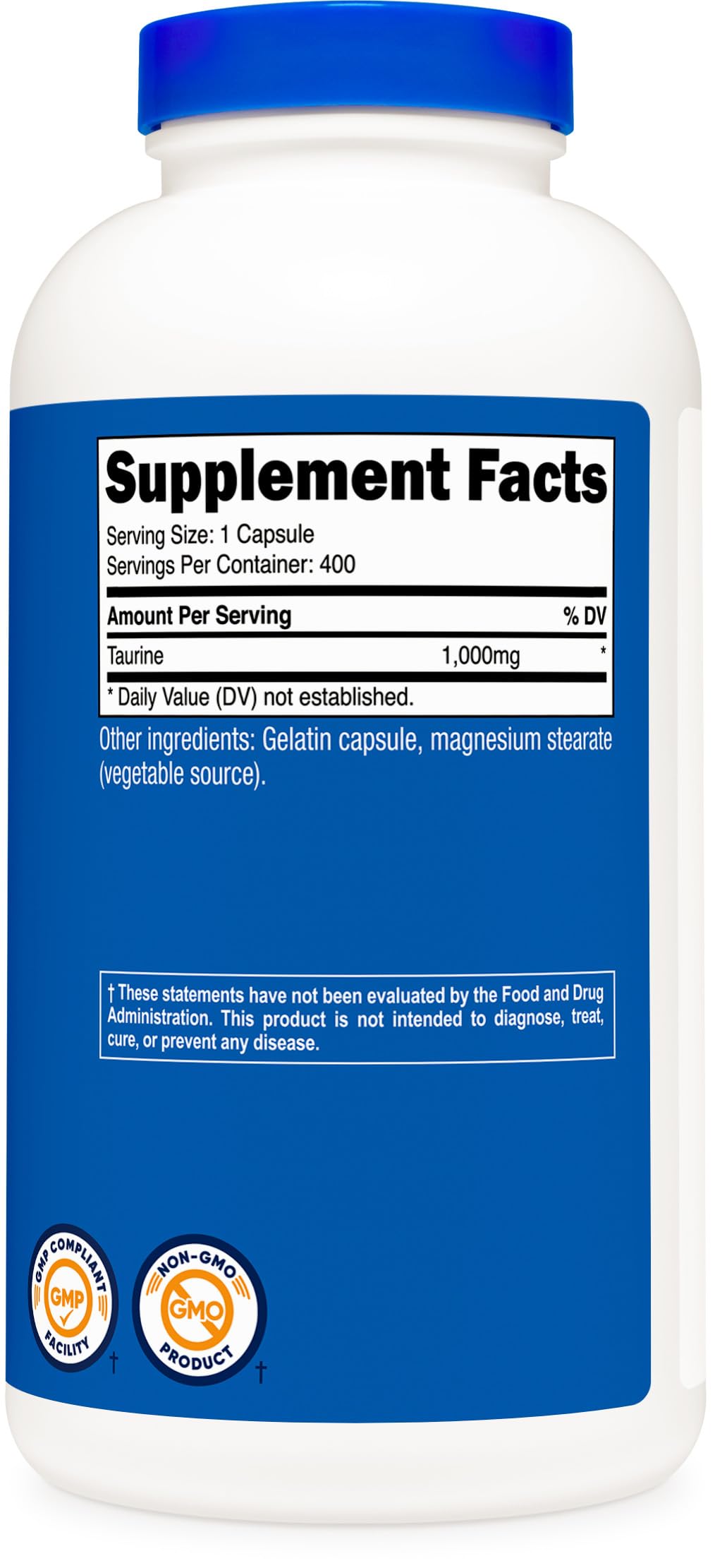 Nutricost Taurine 1000mg - 400 Capsules | Essential Amino Acid