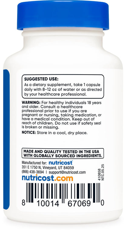 Nutricost Tudca 500mg, 30 Capsules (Tauroursodeoxycholic Acid) - Premium Quality, Gluten Free