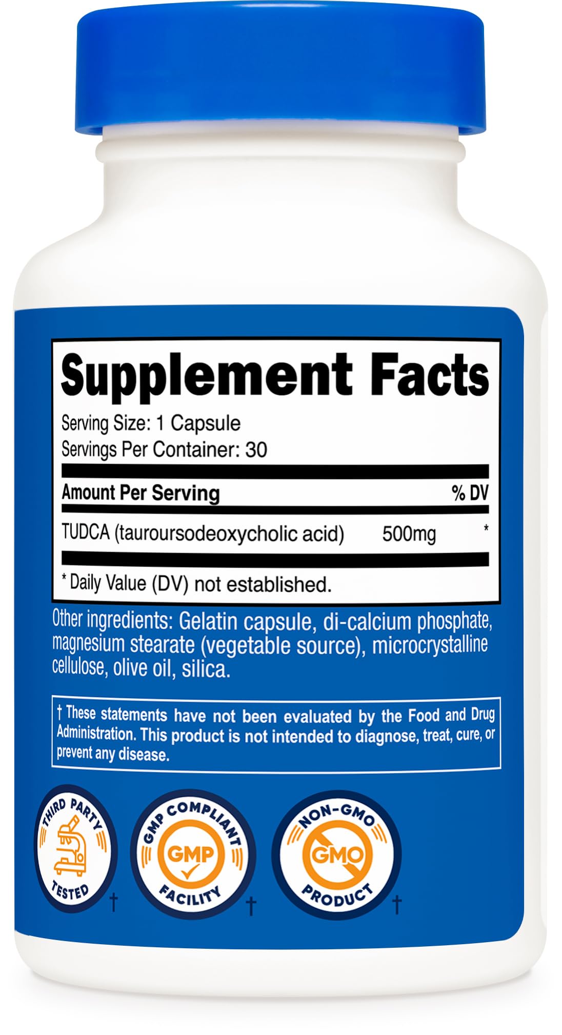 Nutricost Tudca 500mg, 30 Capsules (Tauroursodeoxycholic Acid) - Premium Quality, Gluten Free
