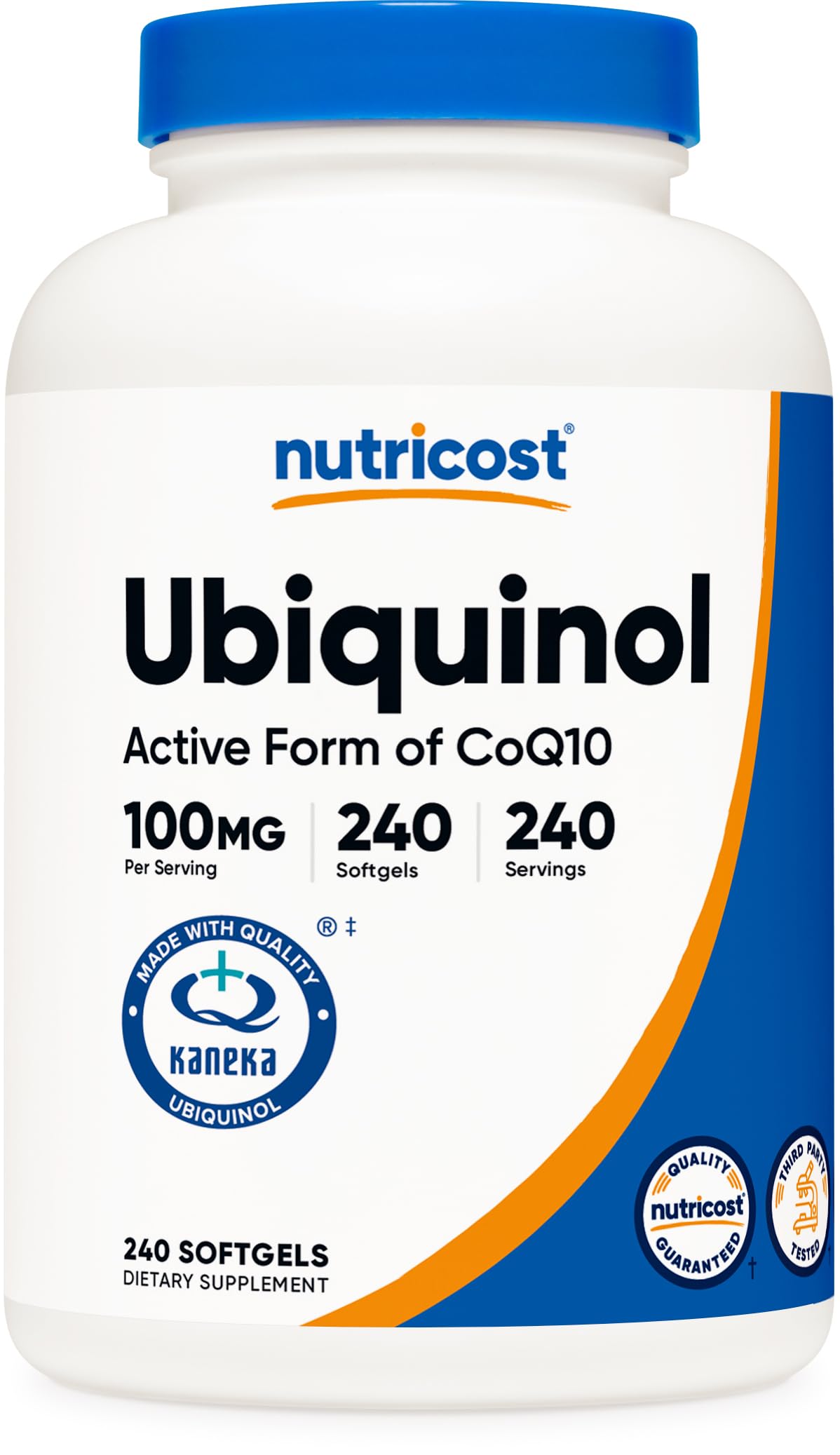 Nutricost Ubiquinol Softgels 100 mg, 240 Softgels – Active CoQ10, Gluten Free, Non-GMO