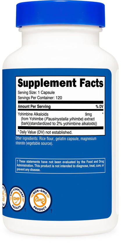 Nutricost Yohimbe Bark Extract 450mg – 120 Capsules, Extra Strength, Gluten Free, Non-GMO