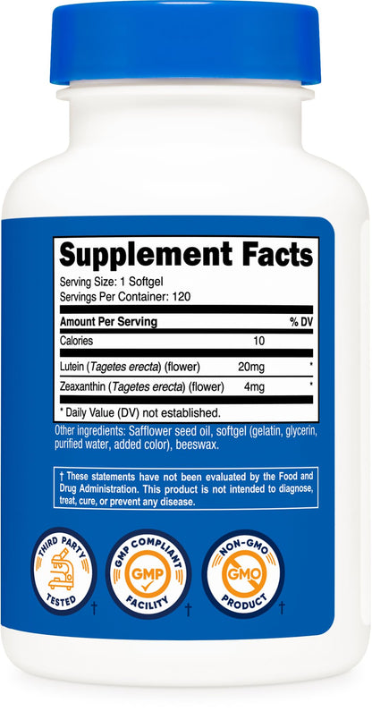 Nutricost Zeaxanthin with Lutein 20mg - 120 Softgels (Pack of 2)