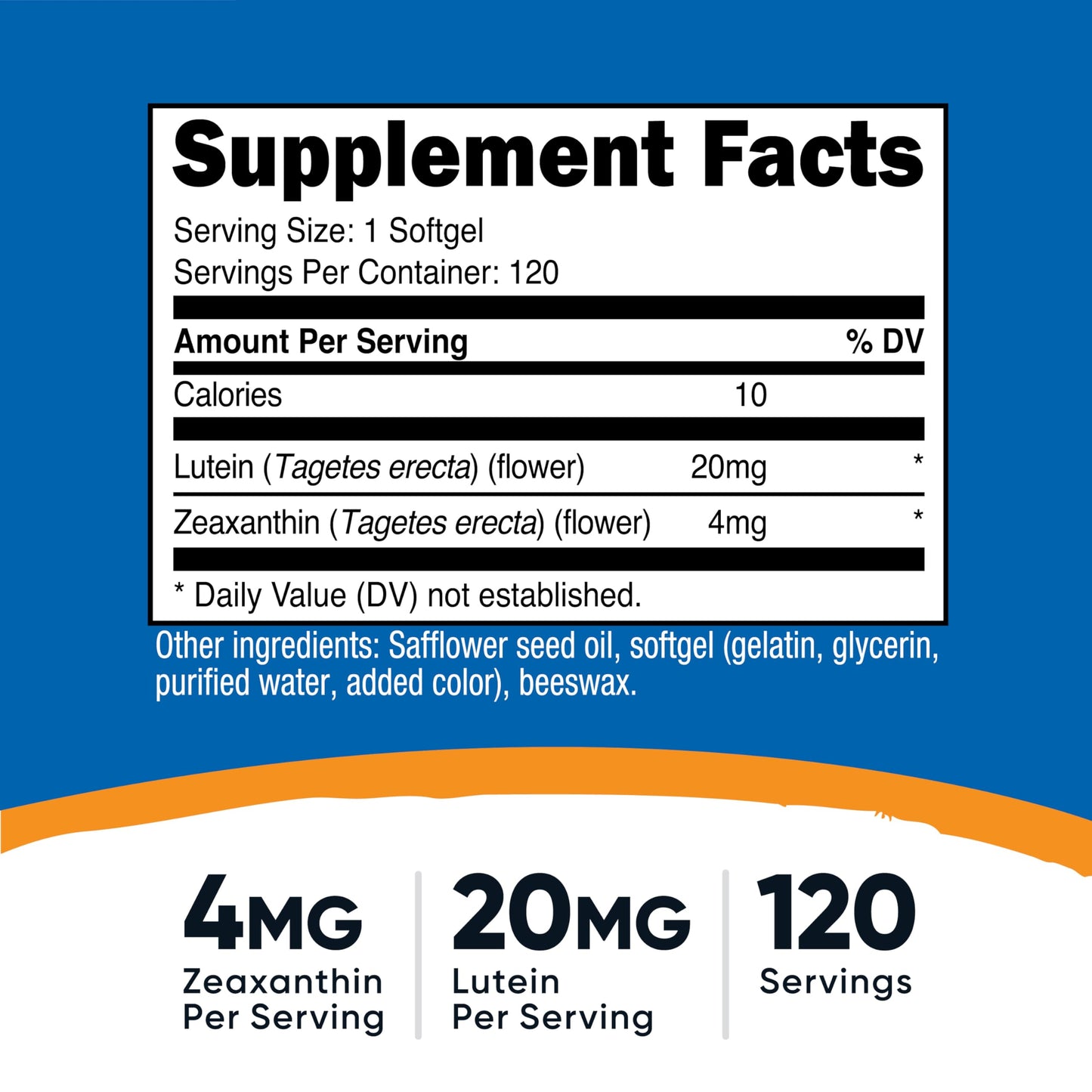 Nutricost Zeaxanthin with Lutein 20mg - 120 Softgels (Pack of 2)