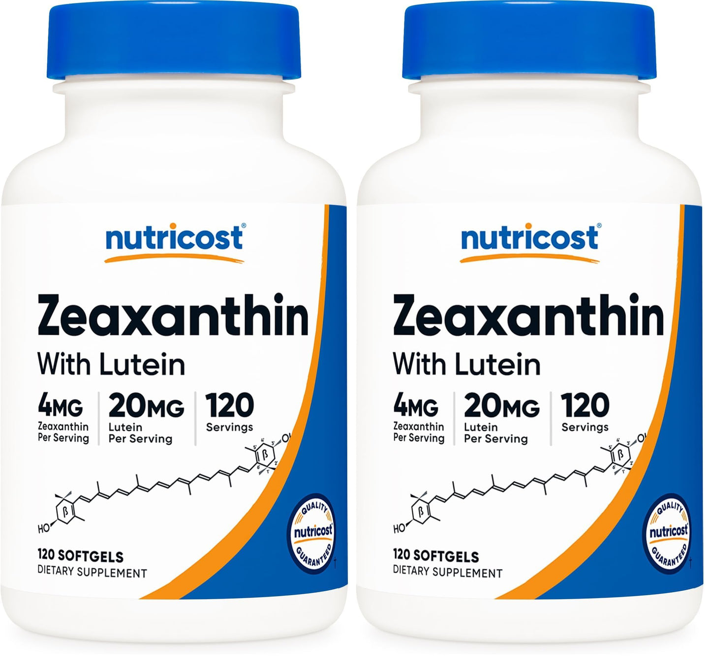 Nutricost Zeaxanthin with Lutein 20mg - 120 Softgels (Pack of 2)