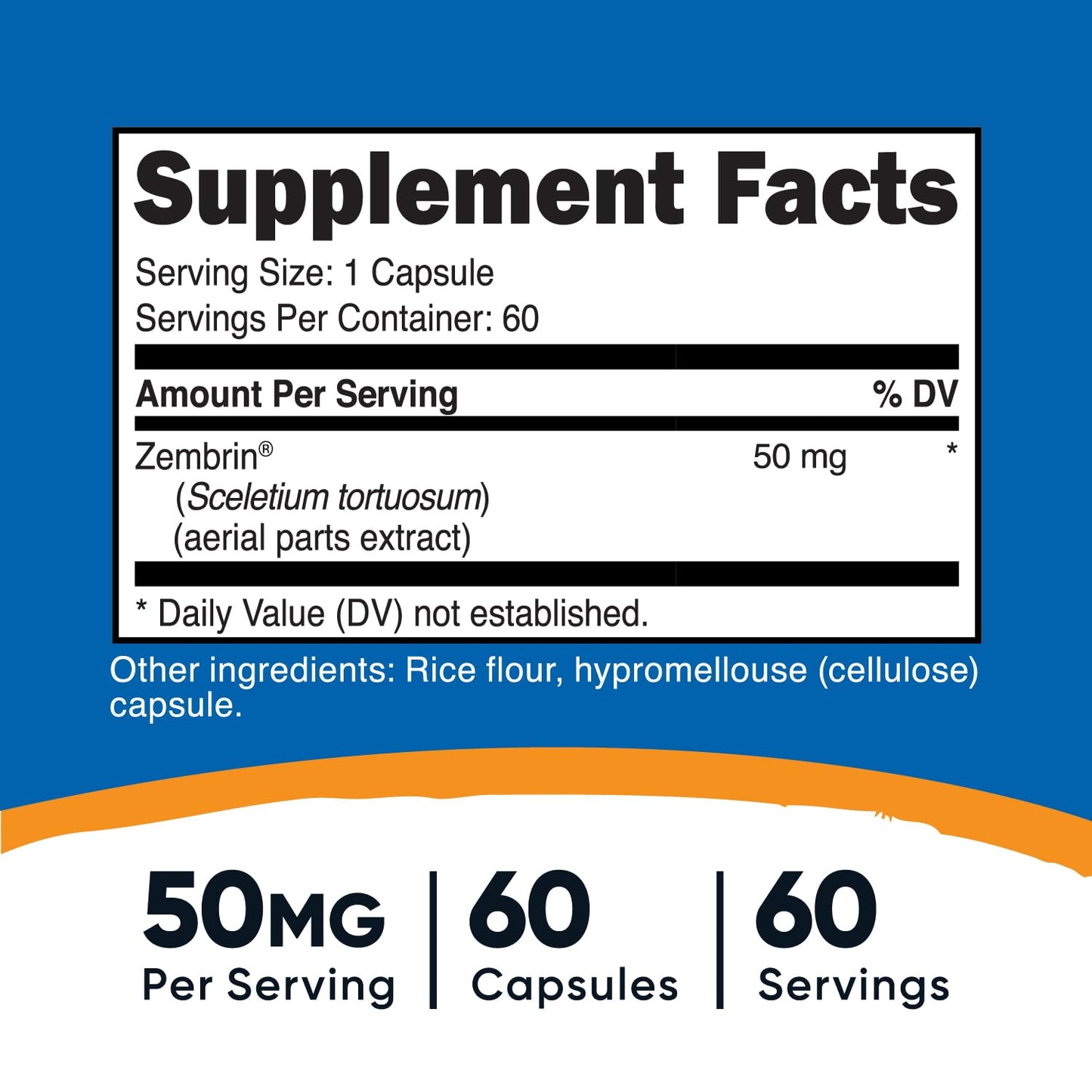 Nutricost Zembrin Sceletium Tortuosum 60 Capsules 50mg Vegetarian Non-GMO Gluten Free
