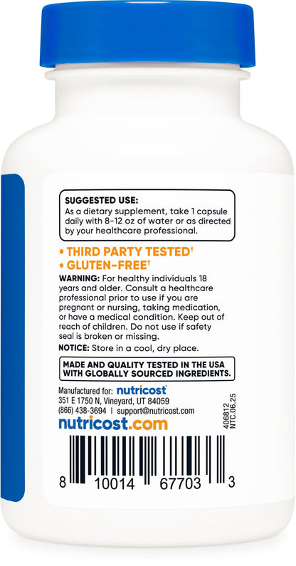 Nutricost Zinc Carnosine 86mg - 120 Capsules | Non-GMO & Gluten Free