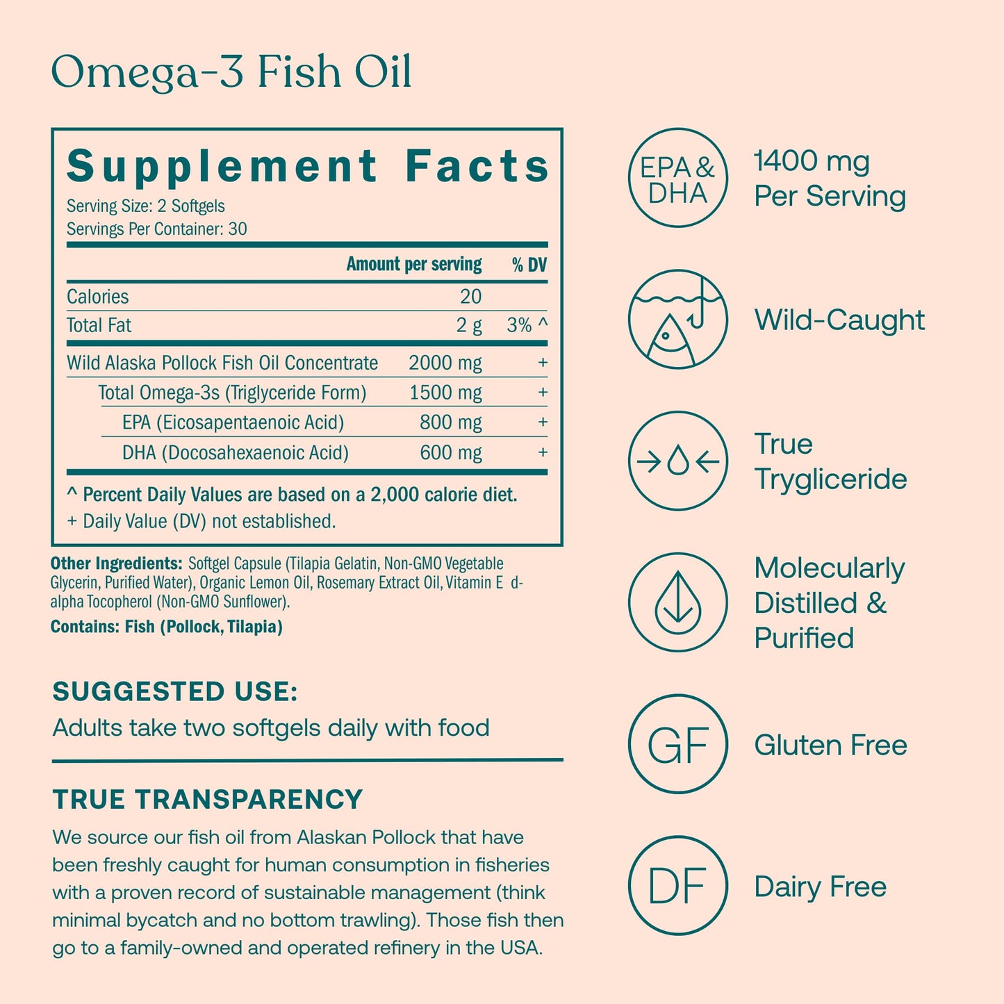 True Grace One Daily Women’s Multivitamin 40+ & Omega-3 Fish Oil Bundle – 30-Day Supply, Gluten Free, Soy Free, Organic